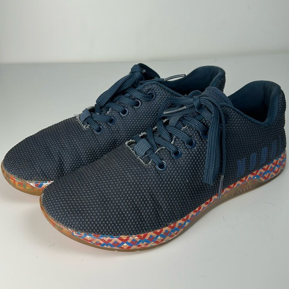 NOBULL SuperFabric Trainers NAVY PIXEL Gym CrossFit SNEAKERS Unisex W=9 M=7.5